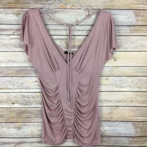 XXI Womens Dusty Pink Blouse XS Fitted Romantic